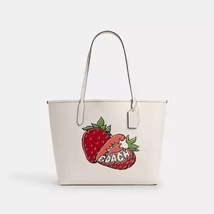 Coach City Tote Bag With Strawberry Graphic $450 RETAIL SOLD OUT